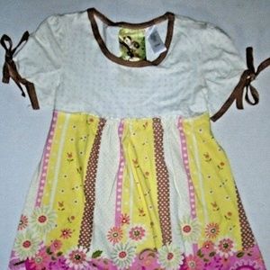 Vintage Cute Girls Empire Waist Floral Print Top